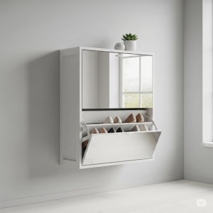 Mirrored Front Shoes Floating Cabinet