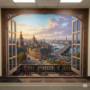 A veduta office mural