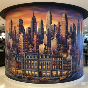 Architectural Cityscape Mural