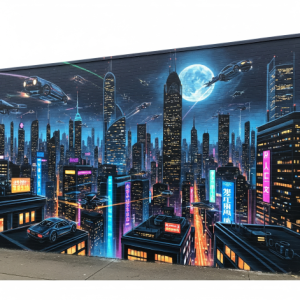 Night Cityscape Mural
