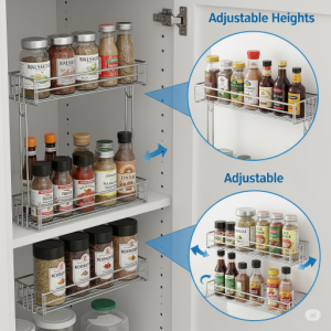 Shallow, Adjustable Spice Racks