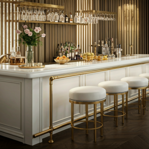 elegant milky-white tones luxury bar countertop