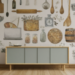 farmhouse kitchen wall mural