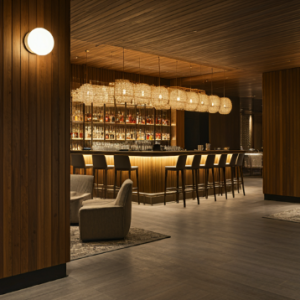 upscale casual lobby bar interior design