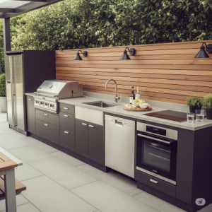 An Outdoor Linear Kitchen