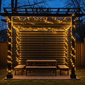 Backyard pergola