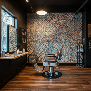 Barbershop custom-made wallpaper mural