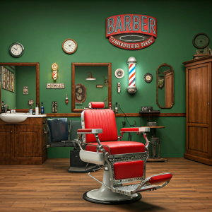 Barbershop kitsch interior design