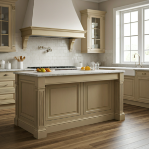 Classic kitchen interior design with a peninsular