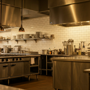 Classic restaurant kitchen interior design