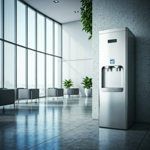 Drinking water dispenser in office lobby