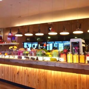 Juice bar interior lighting