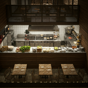 Restaurant kitchen layout