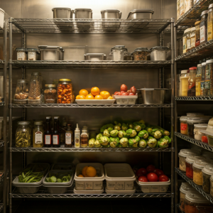 Stainless steel commercial kitchen pantry