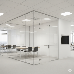 The Seamless & Frameless Aesthetic Glass Office Walls. 