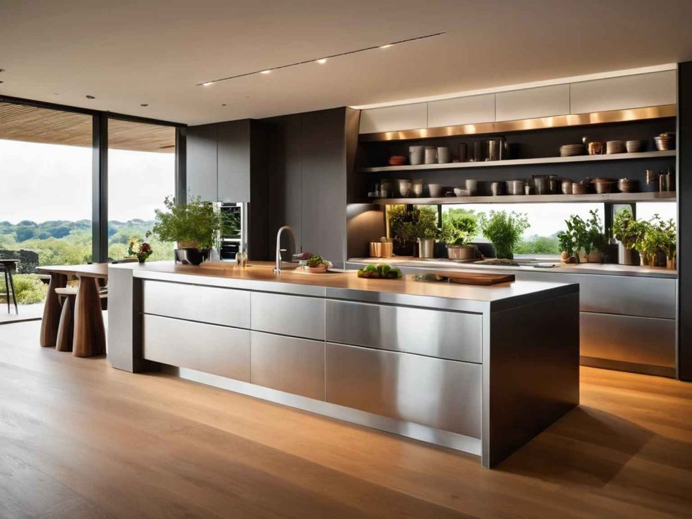 contemporary stainless steel kitchen cabinets (1)