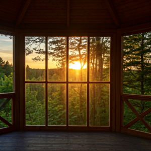 gazebo with panoramic window glazing