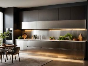 modern stainless steel kitchen cabinets