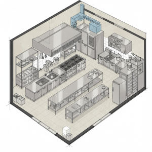 Commercial kitchen layout