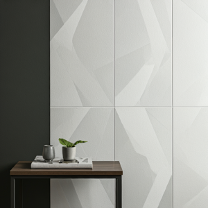 Decorative ceramic tiles accent wall cladding