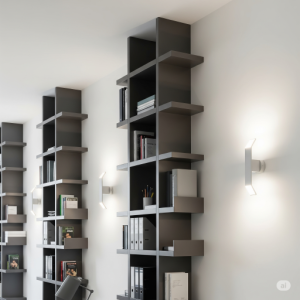 Office Vertical Shelving & Wall-Mounted Lighting