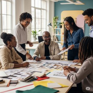 Office interior designers' collaborative design 