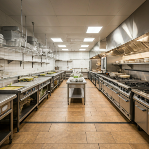 Restaurant kitchen assembly line interior designers