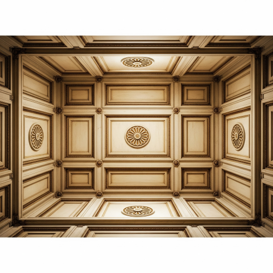3D Coffered Ceiling wallpaper Mural 3D Coffered Ceiling