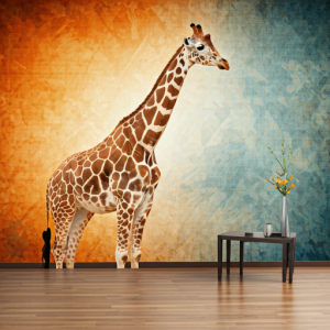 3D Giraffe Animal Wallpaper Mural