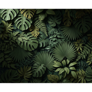 3D Jungle Foliage Texture Wallpaper