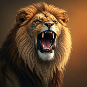 3D Lion Roar Wallpaper for walls