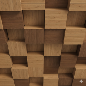 3D Wood Panels Ceiling Wallpaper Mural