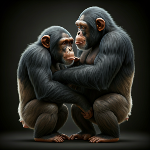 3D chimpanzees animal wallpaper