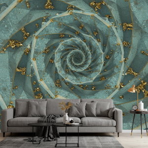 3d geometric spiral wallpaper mural