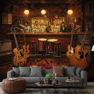 A music studio wallpaper. 