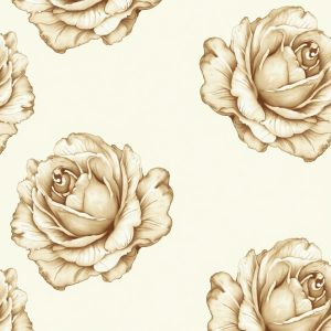 A seamless pattern featuring a vintage metallic floral wallpaper design
