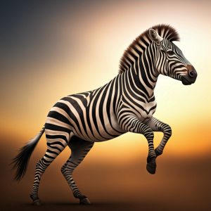 A zebra in a playful pose 3d animal wallpaper for walls