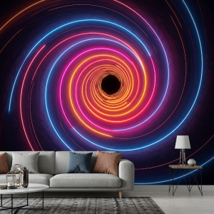 Abstract Vortex, 3d tunnel wallpaper mural.