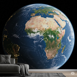 African Continent Focus with Atmospheric Haze, Planet Earth 3d Wallpaper Mural.