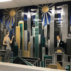 Art Deco Glamour Office Mural