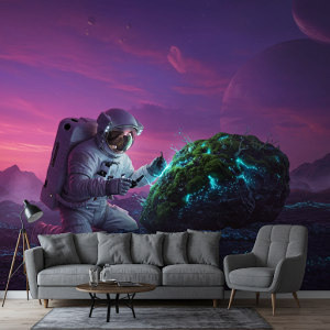 Astronaut Searching for Life Wallpaper for Walls. 