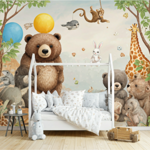 Baby's bedroom 3d animal wallpaper for walls