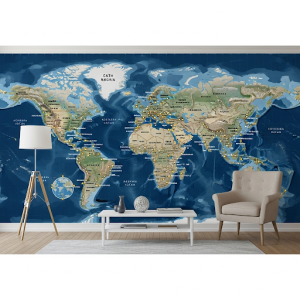 Capital Cities Map. Labels for all capital cities with a small star or dot.