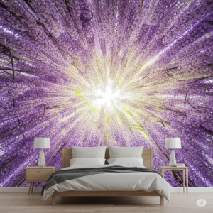 Cascading Canopy of Lilac Bedroom Mural