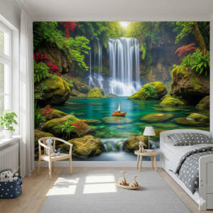 Child's Bedroom 3D Enchanted Waterfall Wallpaper Mural