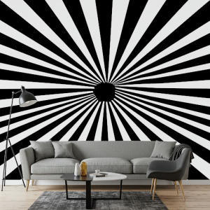 Converging lines, a forced perspective custom wallpaper printing.