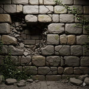 Crumbling Stone Wall 3D Textured Wallpaper Mural