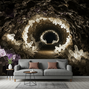 Crystal Cave Tunnel Wallpaper Mural