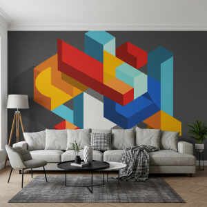 Cubist Inspiration 3D Wallpaper Mural.