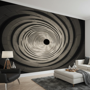 Curved tunnel 3d wall mural